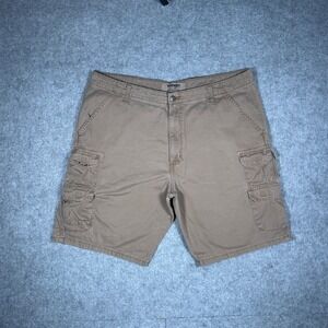 Wrangler cargo shorts Mens 38 Tan Brown 102M6BSAO Twill Cotton Workwear Casual
